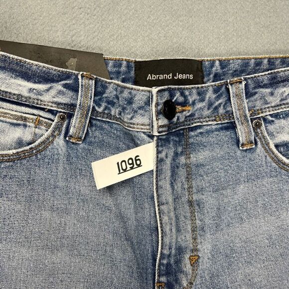 Abrand Jeans Mens 32 Relaxed Slim Taper Ankle Cropped Blue Denim Raw Hem NWT - Picture 10 of 11